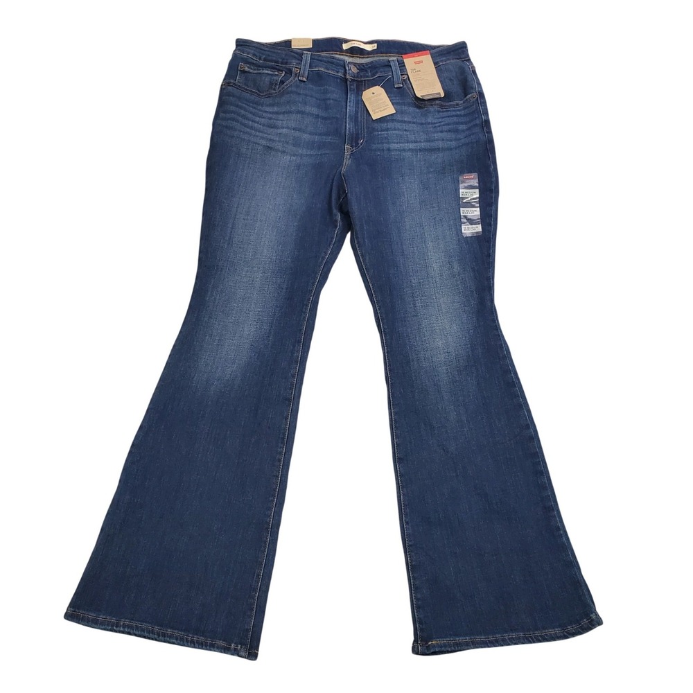 Levis 726 Flare Jeans Womens 34 x 30 Dark Wash Blue 18 High Rise New Hypersoft